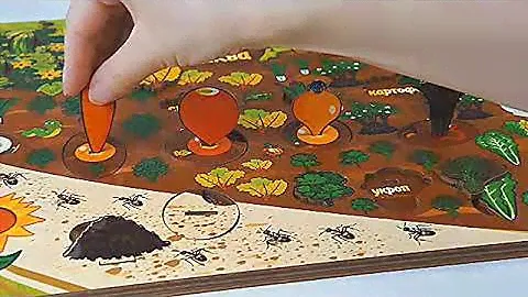 Детская развивающая 3D  доска Овощи на грядке